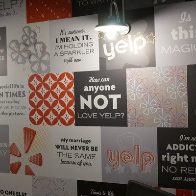 Yelp Wall Graphic Installed