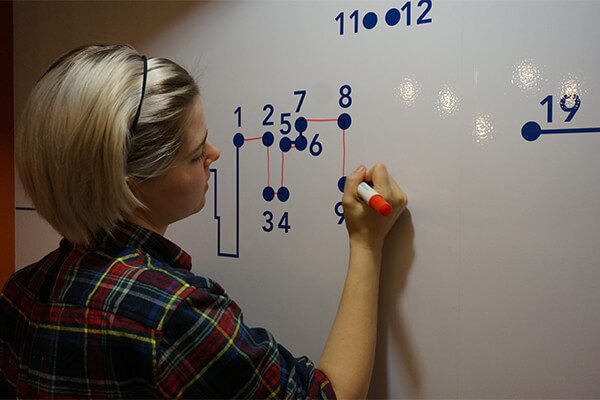 Connect The Dots Dry Erase Wall at Rise Interactive