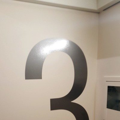 Wayfinding Graphics in Hospital Stairwell