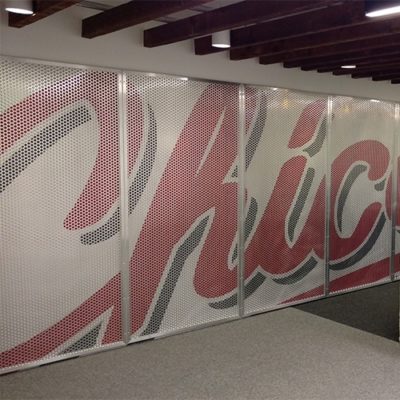 Wide Image of Yelp Reception Area Graphics (Print and Installation With Dreamscape Suede Wallcovering)