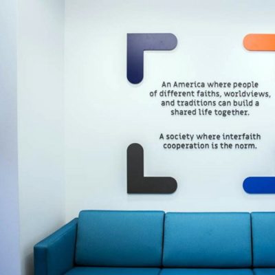 Dimensional Lettering With Mission Statement in IFYC Reception Area.