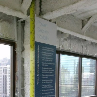 Column and Floor Graphic at Leasing Center