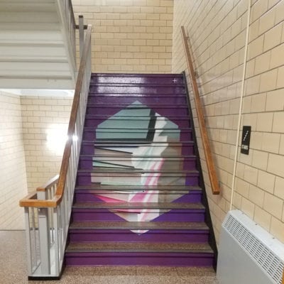 Wide Image of High School Stair Graphics