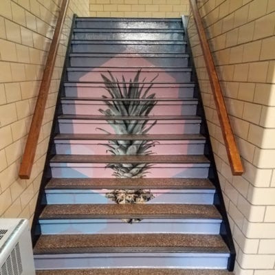 Printed and Installed Stair Graphics In High School