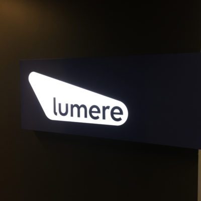 Close Up of Sign at Lumere