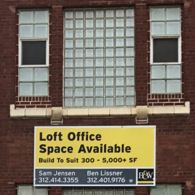 Baird and Warner Exterior For Lease Signage