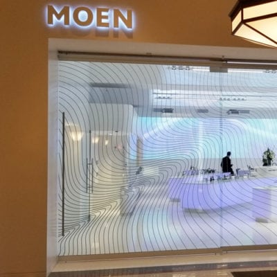 Moen Backlit Sign and Privacy Film on Windows