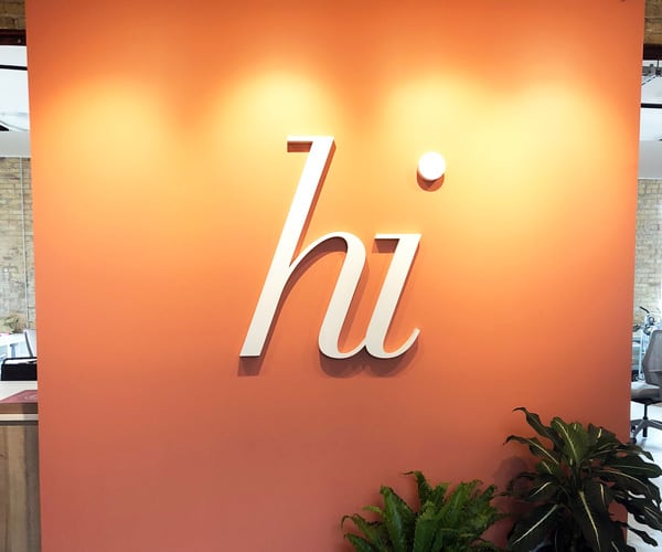 Dimensional Lettering and Logo at Harken Interiors