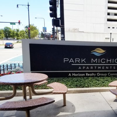 Monument Sign at Park Michigan Apartments
