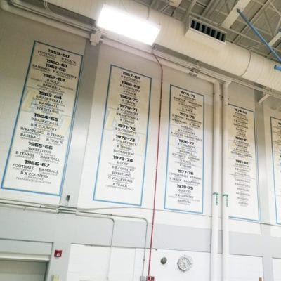 Maine West Banners Installed Inside School