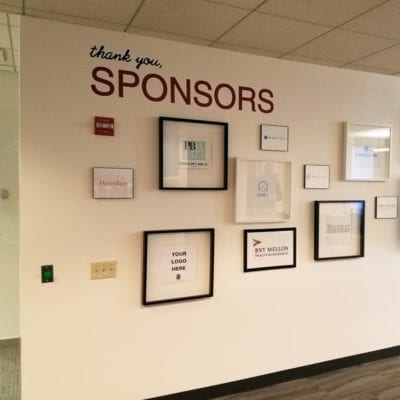 Sponsor Wall With Framed Graphics at Catapult Chicago