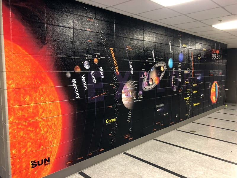 Outerspace Wall Graphic in Middle School