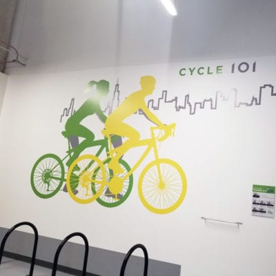 Cycling Wall Decal Graphic for Commercial Real Estate Development