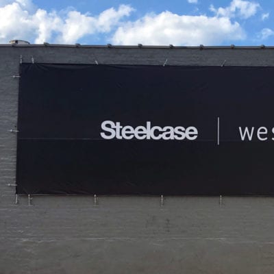 Exterior Building Banner for Steelcase and West Elm