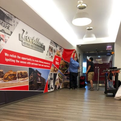 Portillo's Wall Graphic Gets Installed