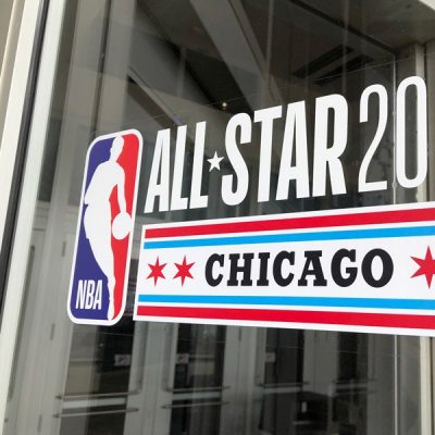NBA All-Star Game Window Decal Up Close