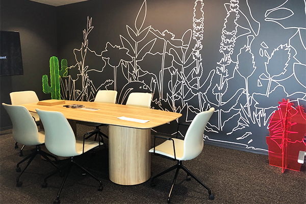 Branded Office Graphics to Recruit and Retain Top Talent? 2 Upwork Wall Graphic and Custome Acrylic Pieces Conf Room